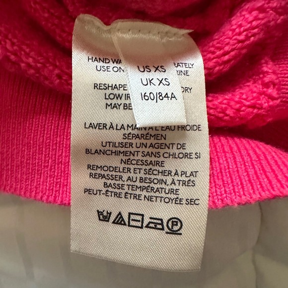 Free People Found My‎ Friend Hot Pink Bouclé Textured Knit Pullover Sweater - XS - Picture 9 of 10